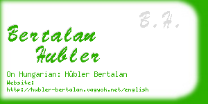 bertalan hubler business card