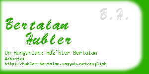 bertalan hubler business card